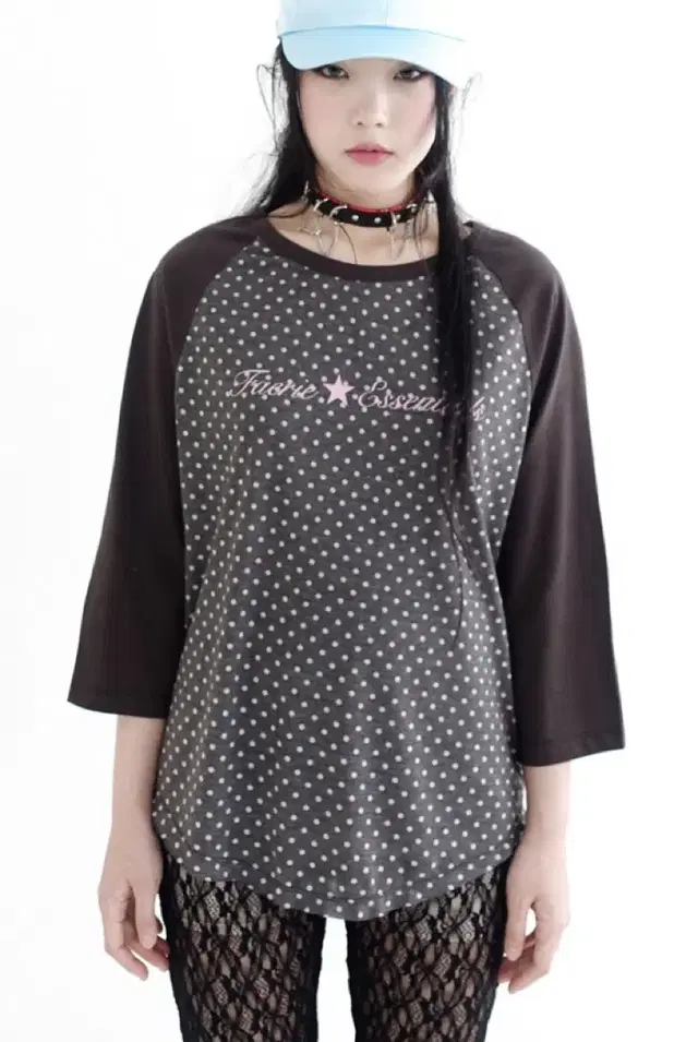 (반택포)샵페어리 dot raglan sleeve top