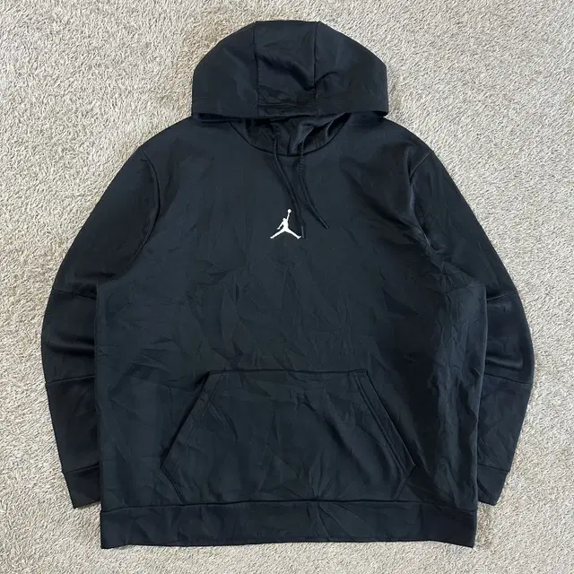 [XL] 나이키 조던 AIR JORDAN 센터로고 기능성 후드티 블랙