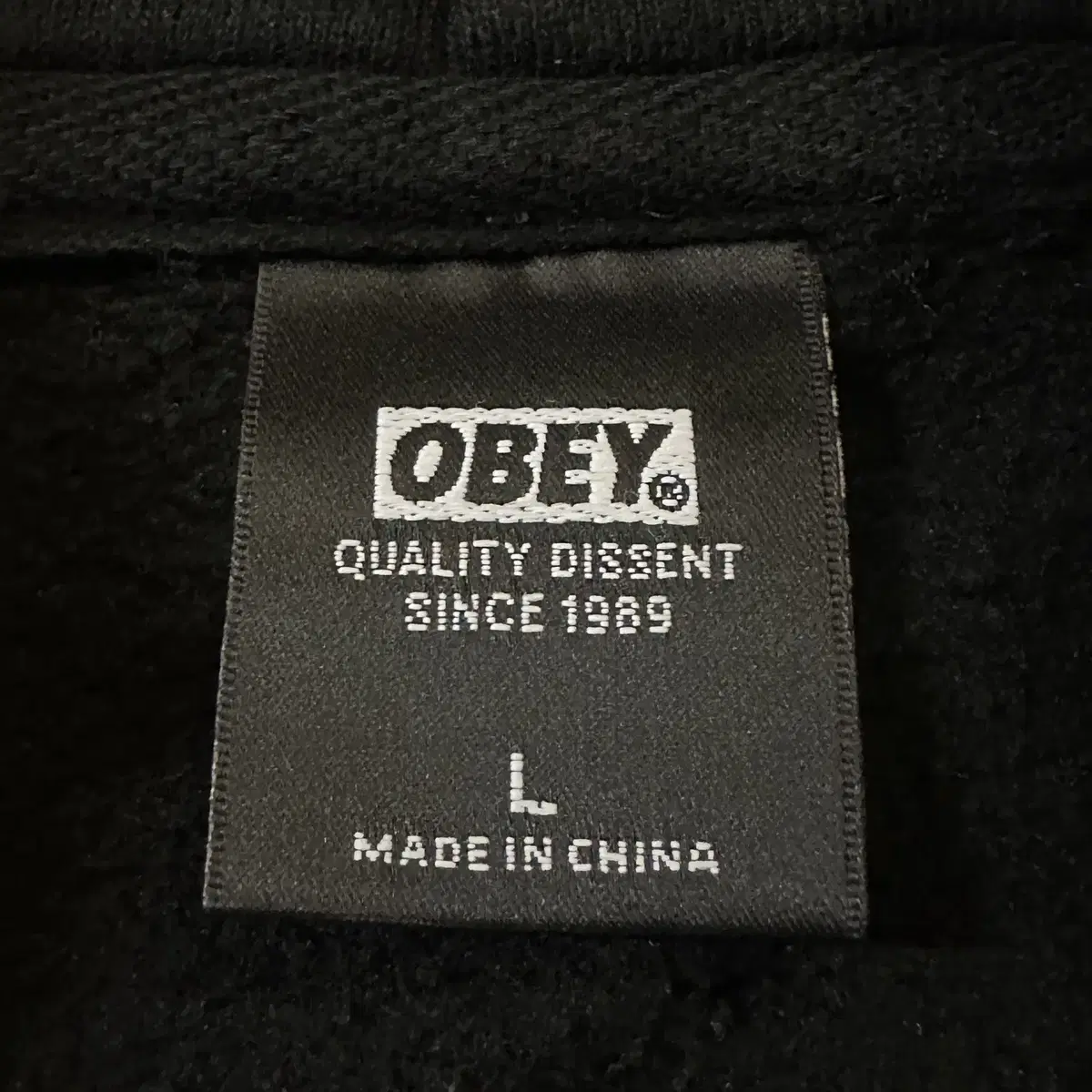 [L] 오베이 OBEY 크리퍼 후드집업 블랙