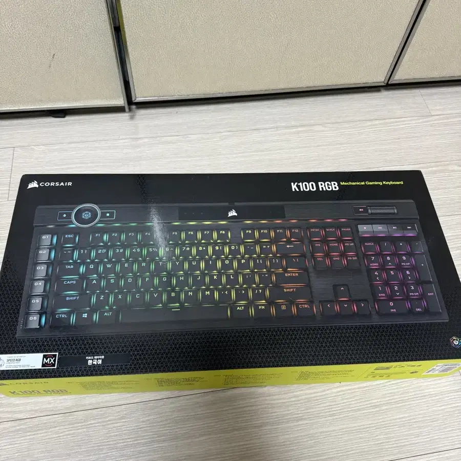 커세어 k100 RGB 게이밍키보드 은축