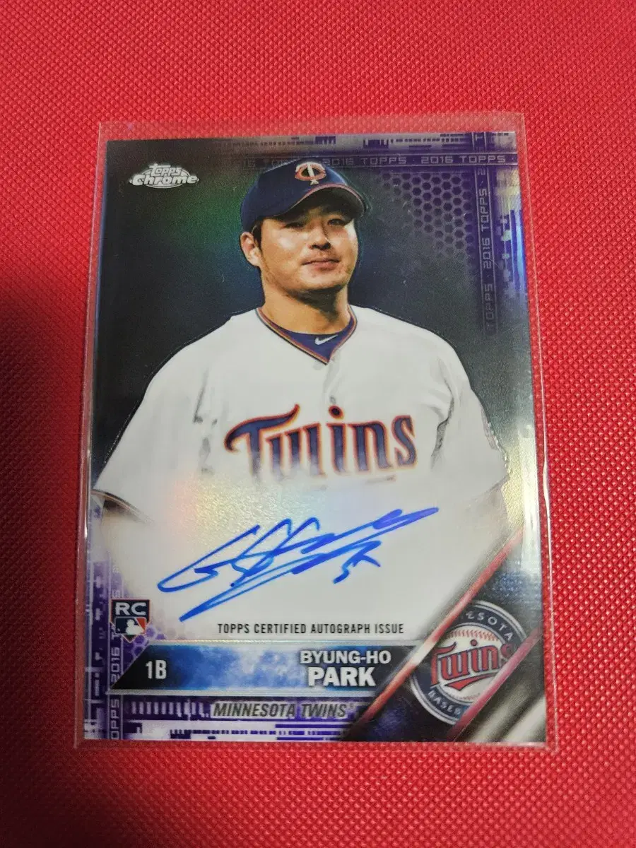 Byung Ho Park Limited to 250 Topps Chrome Purple Reflector Auto Cards