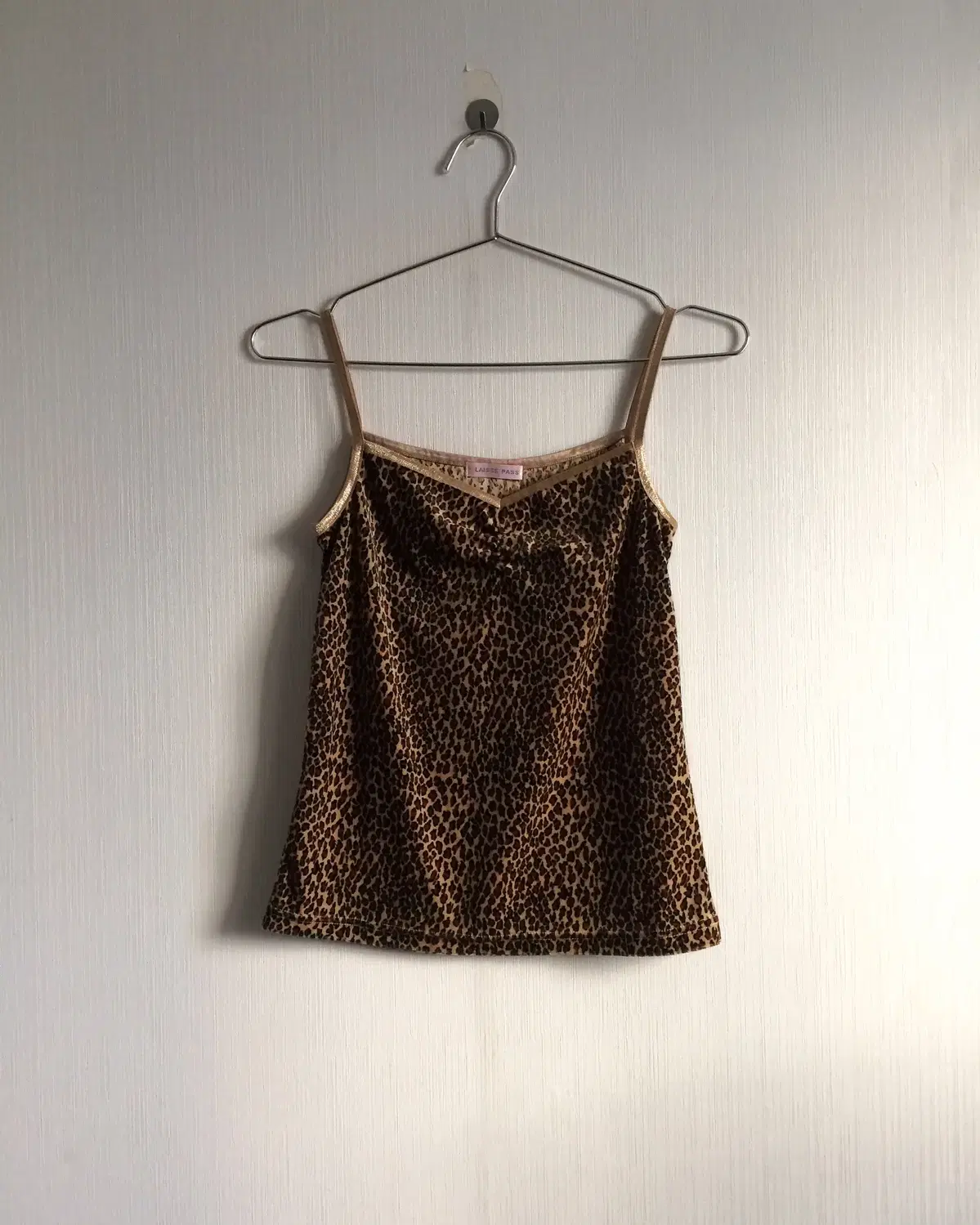 Leopard pattern velvet sleeveless