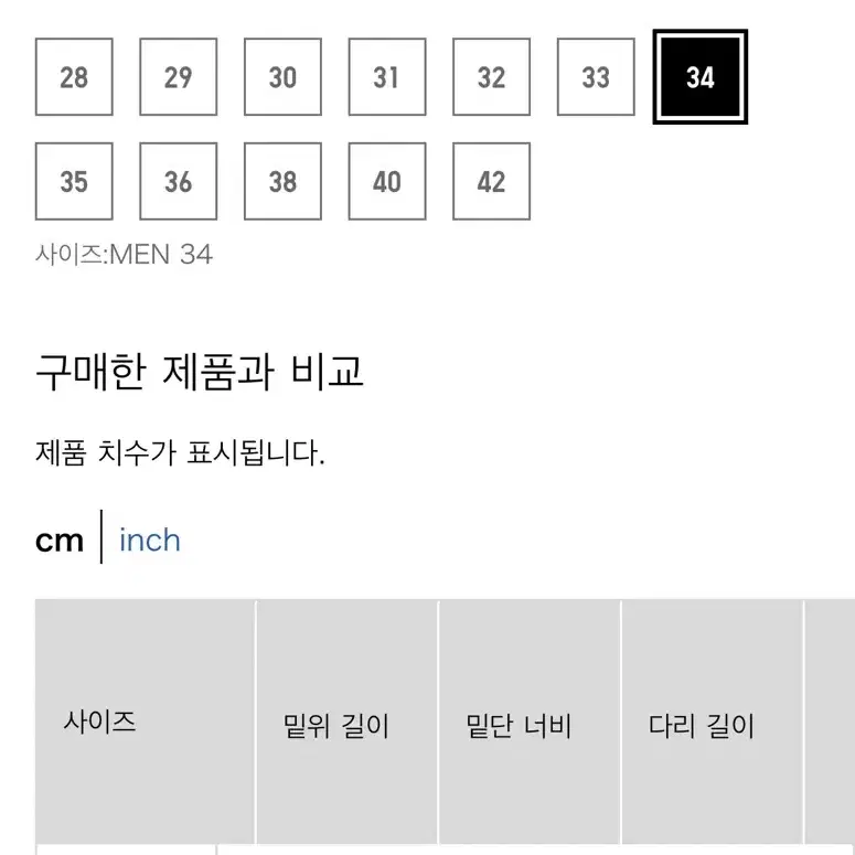 유니클로U 릴렉스핏진 (블루/34사이즈)