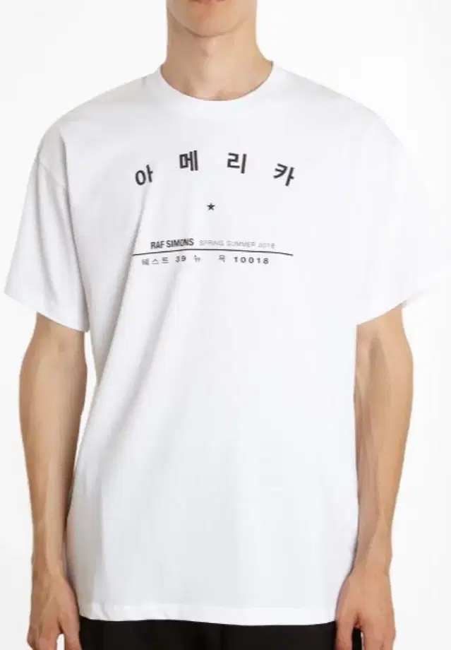 라프시몬스 18SS 아메리카 로고 티셔츠