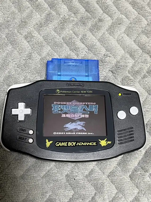 GBA 게임보이어드밴스 피카츄 에디션 커스텀 + 포켓몬크리스탈 한글판