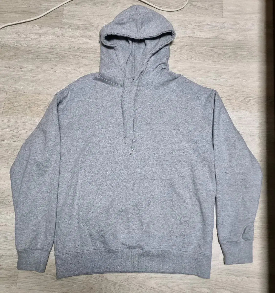 Plain Heavyweight Oversized Hooded Sweatshirt [Medium Gray] L