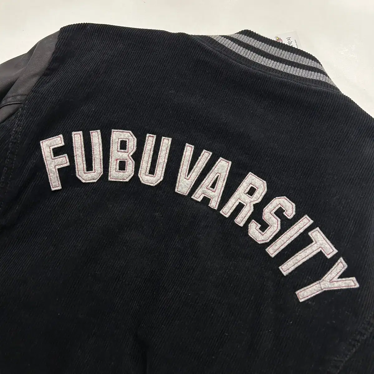 [L] FUBU 푸부 코듀로이 빈티지 바시티 자켓 블랙