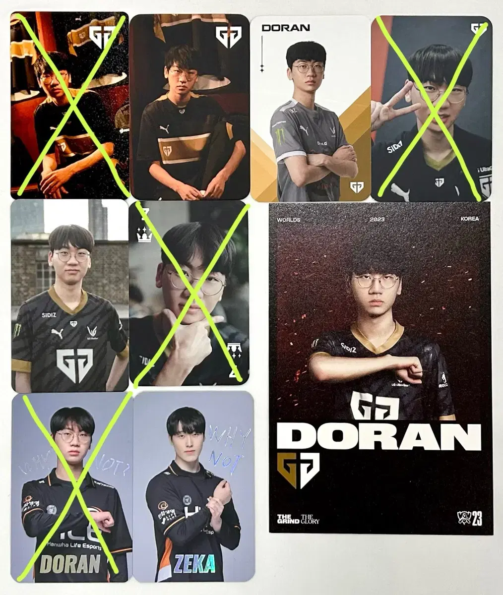 티원 도란 한화생명 제카 포카 엽서 포토카드 LCK 젠지 T1