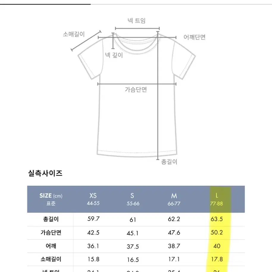 와이잭 스쿱넥 티셔츠 (화이트 L)