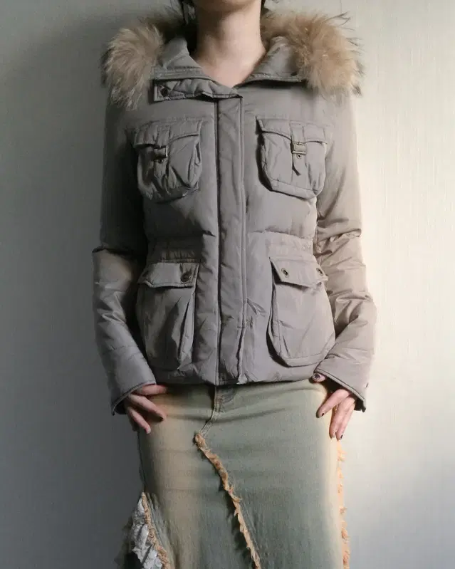 Avv fur hood multi pocket jumper