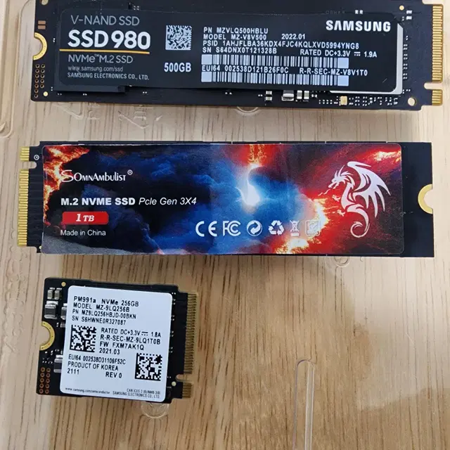 SSD 삼성 980 500GB, 1TB 외../ 원10, 24년 문서