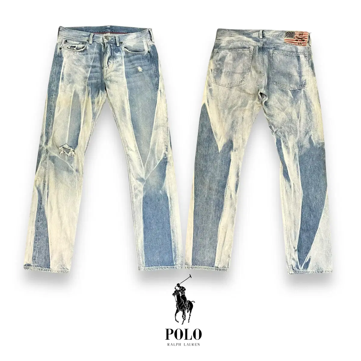 Lauren Ralph Lauren Washed Distressed Denim Pants