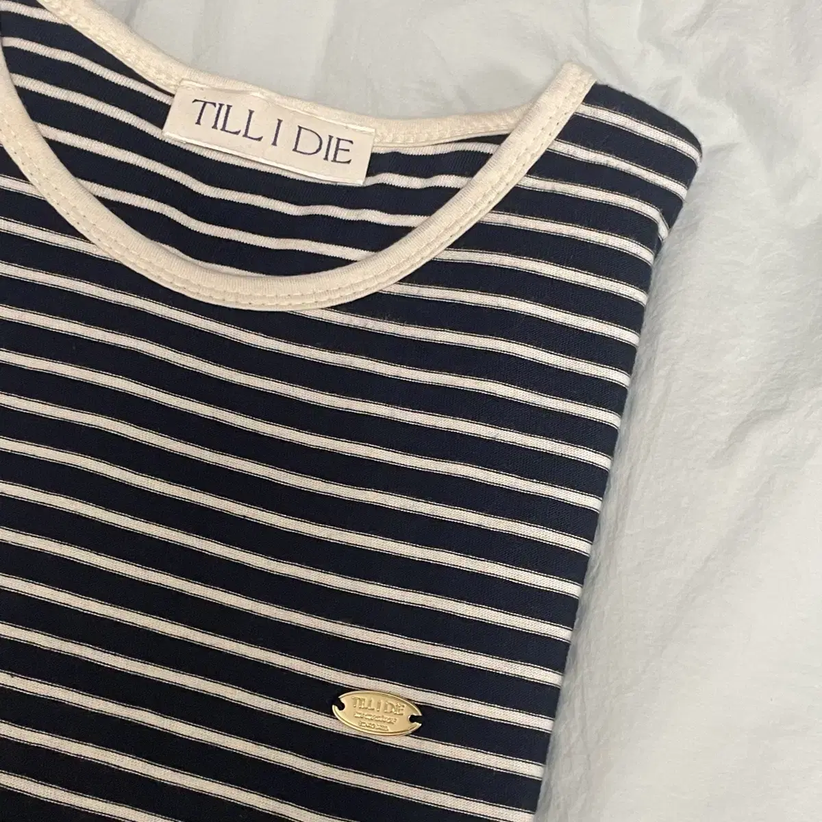 틸아이다이 cotton stripe t shirt