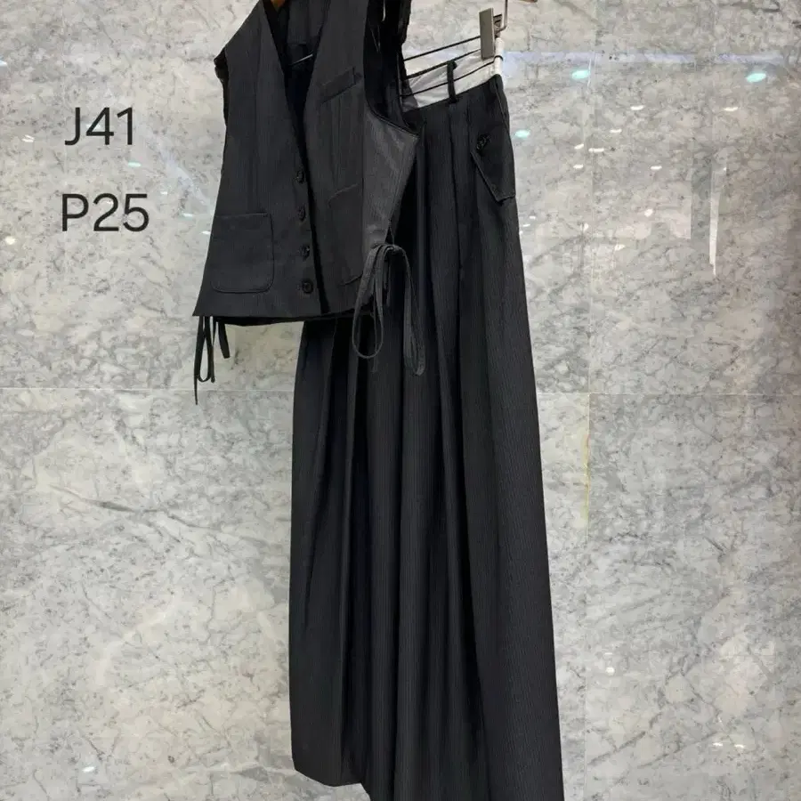 js뉴욕스타일신상 2024 f/w 배색 핀탁 하이웨스트 와이드 통바지