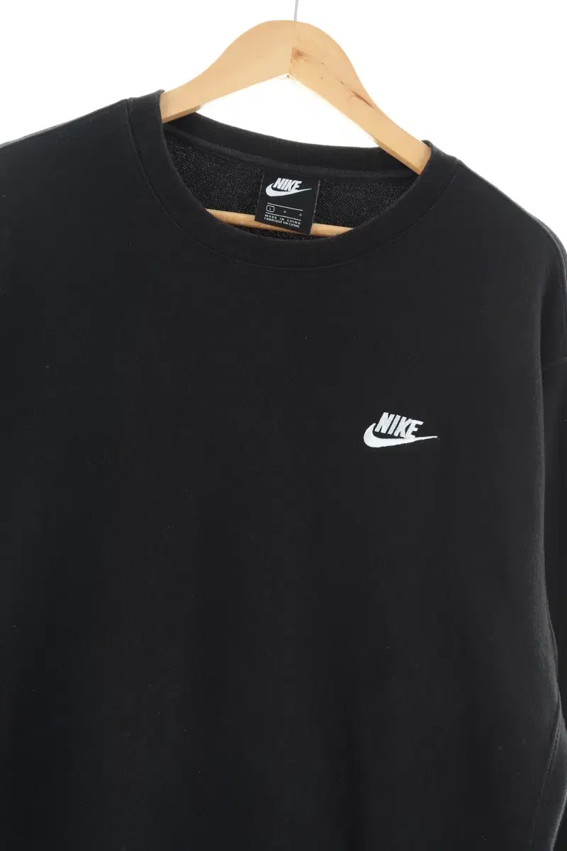 (L) Nike Man to Man T-shirt Black Cotton Old School Loose Fit - F3D7