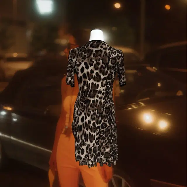 brown leopard dress