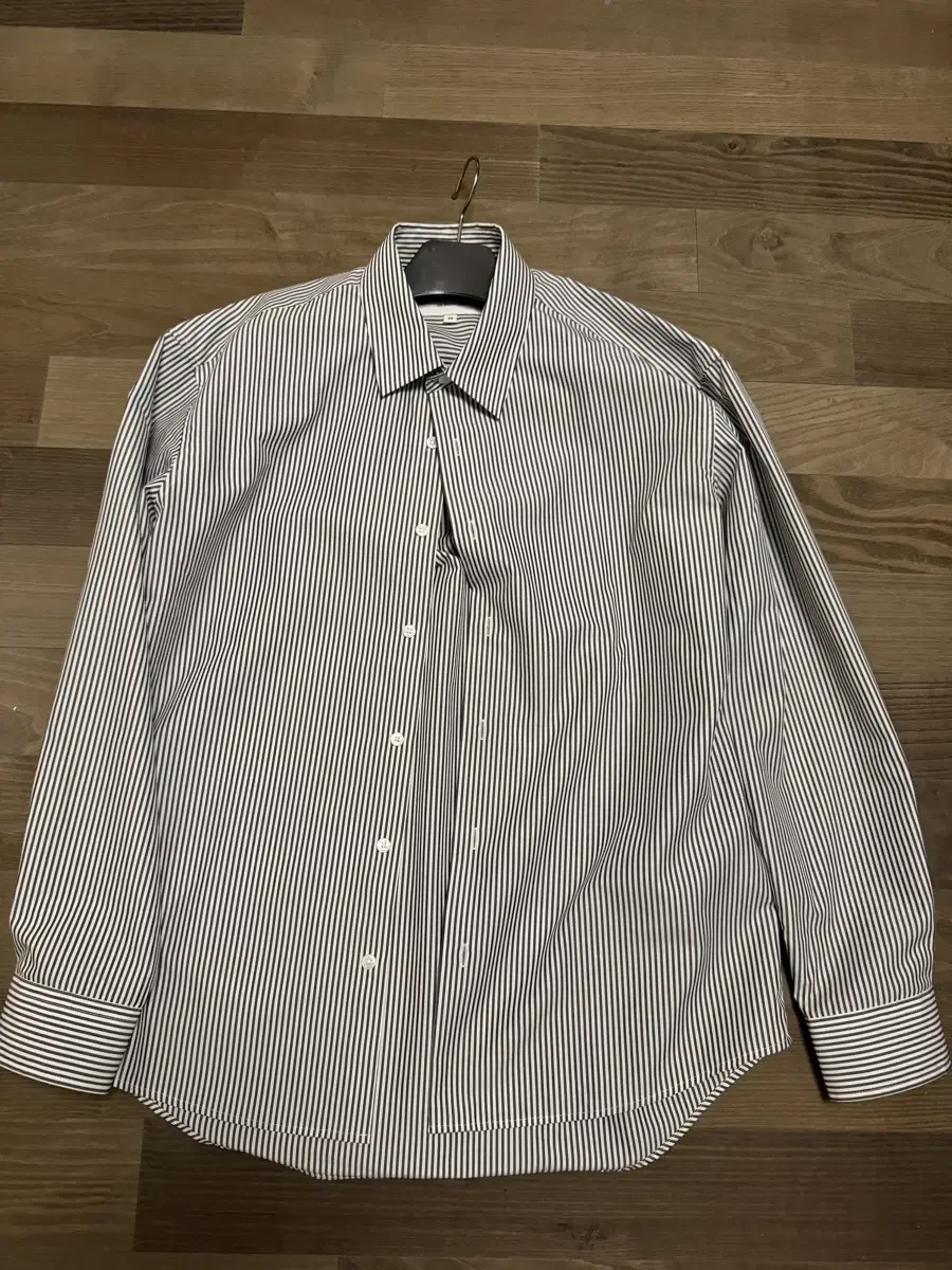 OXSTUDIO Wrinkle-free gray striped shirt size 44