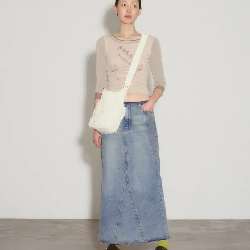 미스치프 데님스커트 MAXI DENIM SKIRT LIGHT BLUE