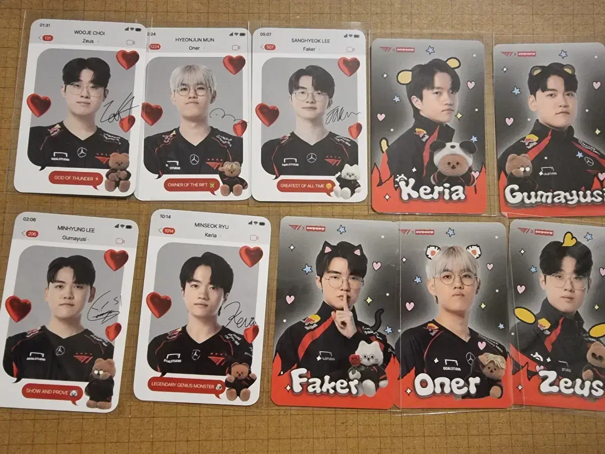 T1 T1 Zeus Owner Fei Kuma Yushi Keria photocard Afghan 1st 2nd