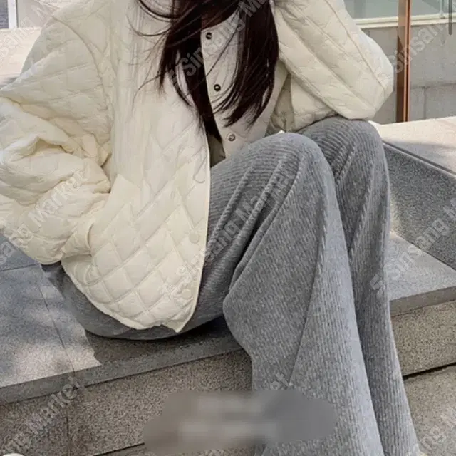 *할인* 노카라 퀄팅 경량 패딩 자켓 점퍼