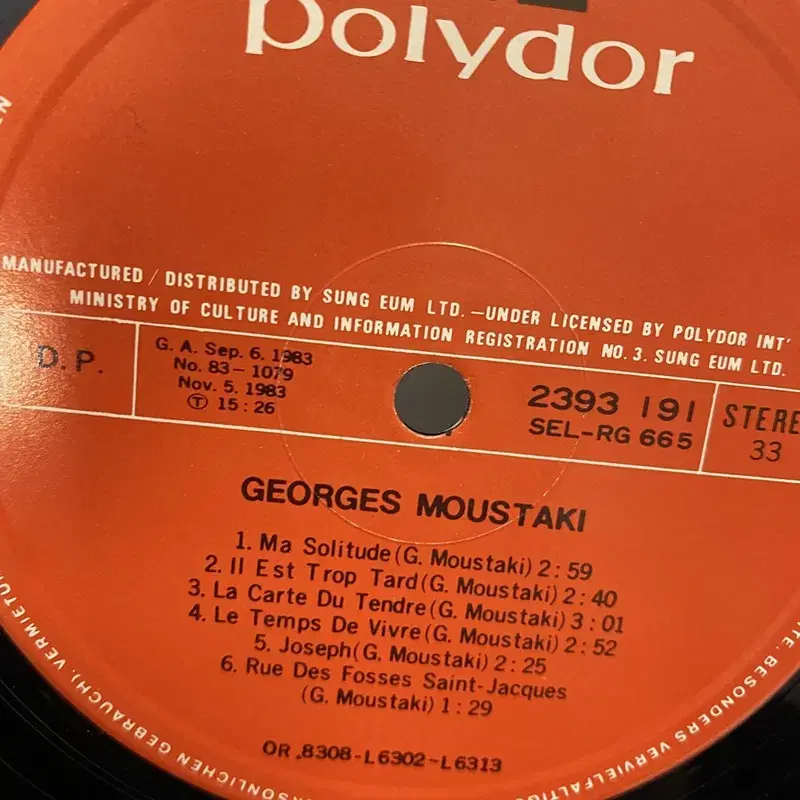 GEORGES MOUSTAK LP / AA5566