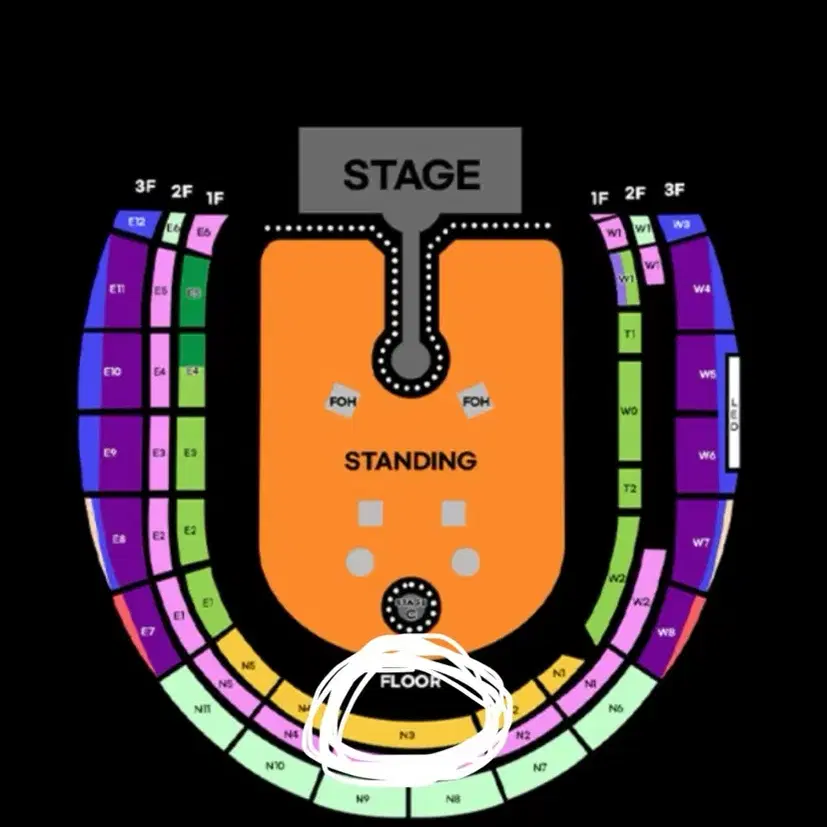 콜드플레이 내한콘서트 4월 18일 금요일 N3 앞열연석