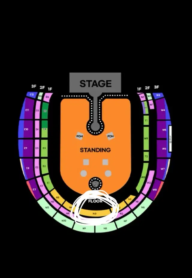 콜드플레이 내한콘서트 4월 18일 금요일 N3 앞열연석