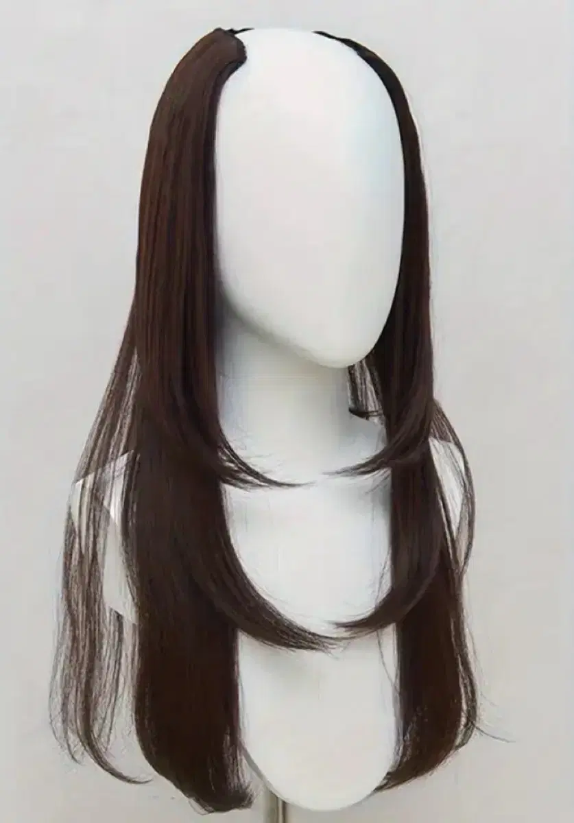 Dark Brown 55cm 4-piece 22 inch attached wig