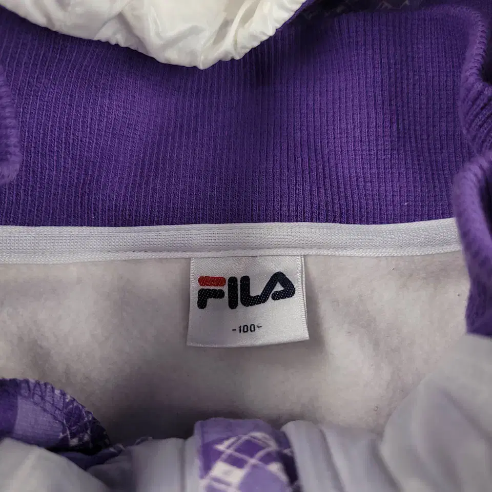 FILA 휠라 필라 라벤더 퍼플 화이트 패치로고 카모플라쥬 후드 티셔츠