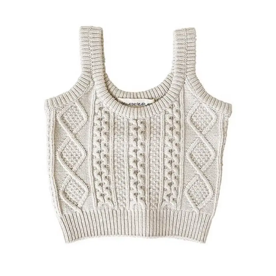 Via Cable wool knit vest