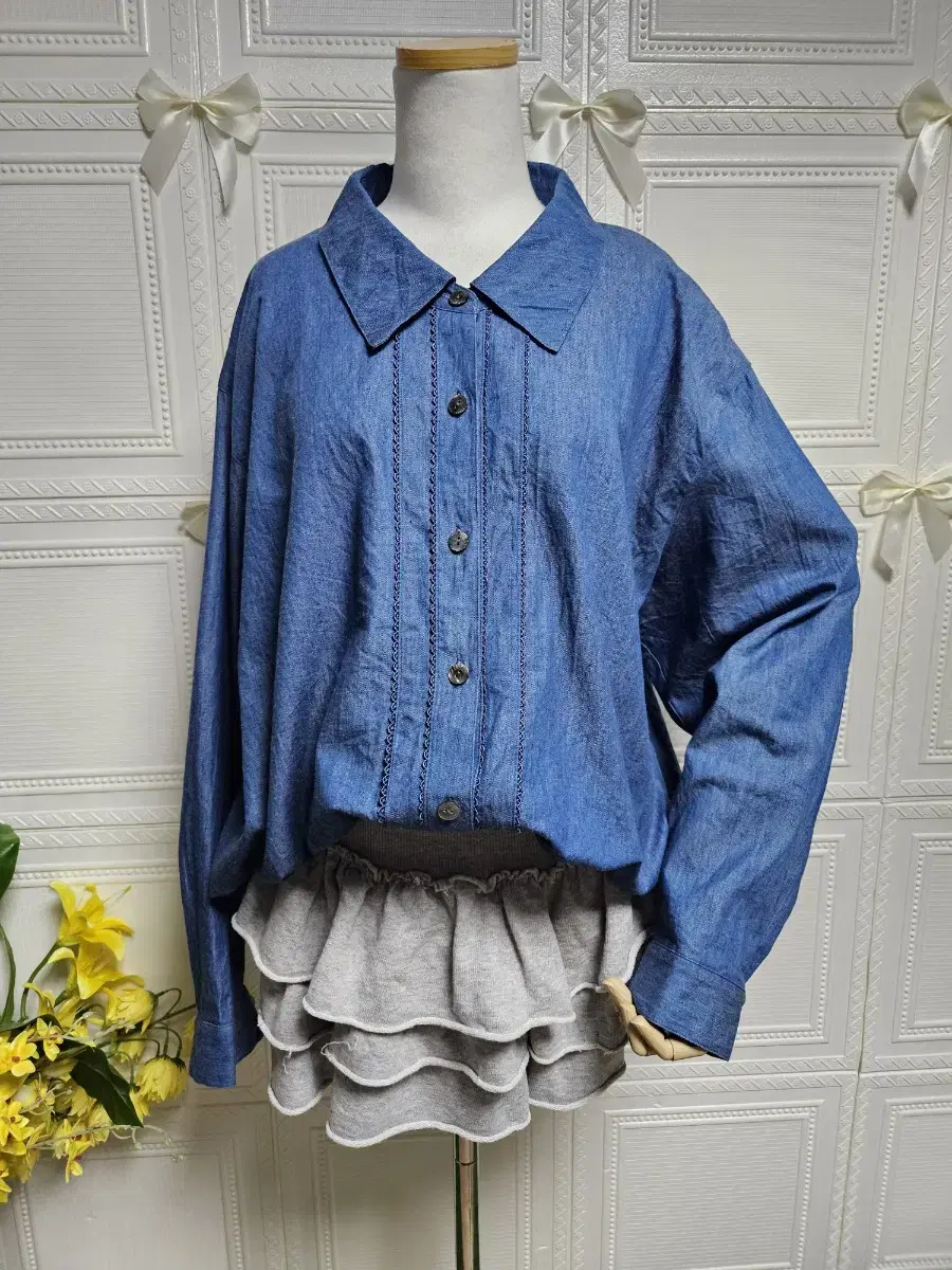 100% cotton, oversized denim shirt