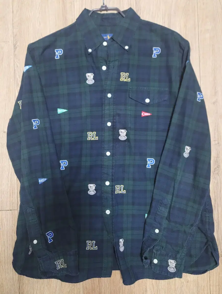 Polo polo embroidered oxford black watch shirtL size 100-105