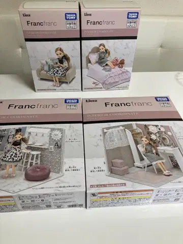 리카짱 Franfran 콜라보레이션 4종 세트 미개봉 새상품