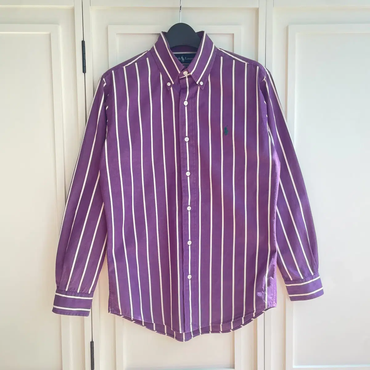 [M]Polo Green Pony Vintage Purple Striped Shirt CK8109