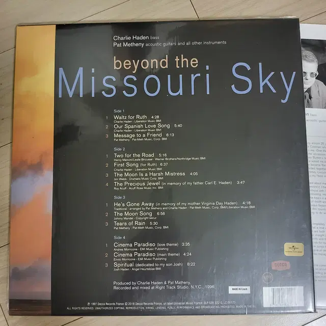 팻 매시니&찰리 헤이든 Beyond The Missouri Sky LP