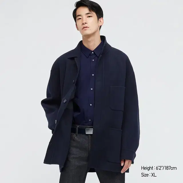 Uniqlo Jil Sander +J wool-blend oversized shirt jacket