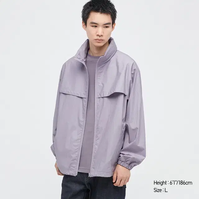 [PURPLE] 유니클로 르메르 오버사이즈후드블루종 Uniqlo U