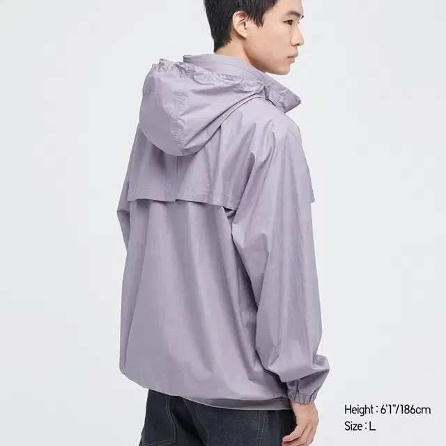 [PURPLE] 유니클로 르메르 오버사이즈후드블루종 Uniqlo U