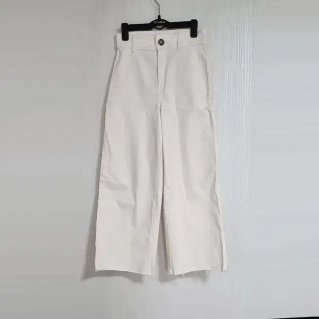 H&M 흰바지 9부와이드 면데님팬츠