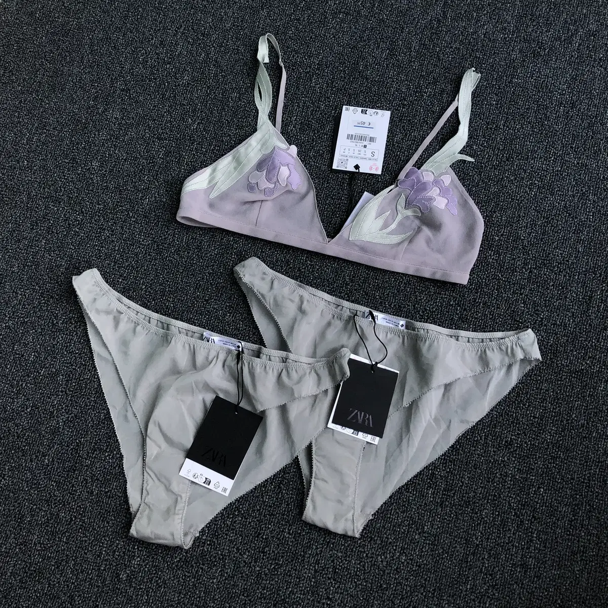 Zara Silk Brief Panty + Bra Set