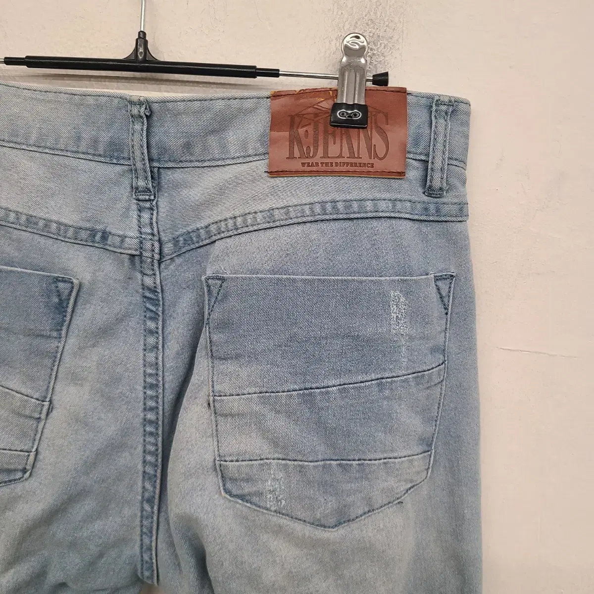 [28 inch] K JEANS 데미지 워싱 데님 팬츠