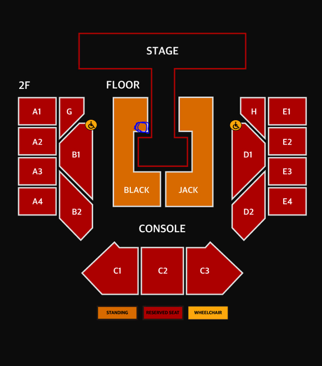 2ne1 콘서트 스탠딩 BLACK구역 3XX 2연석 판매