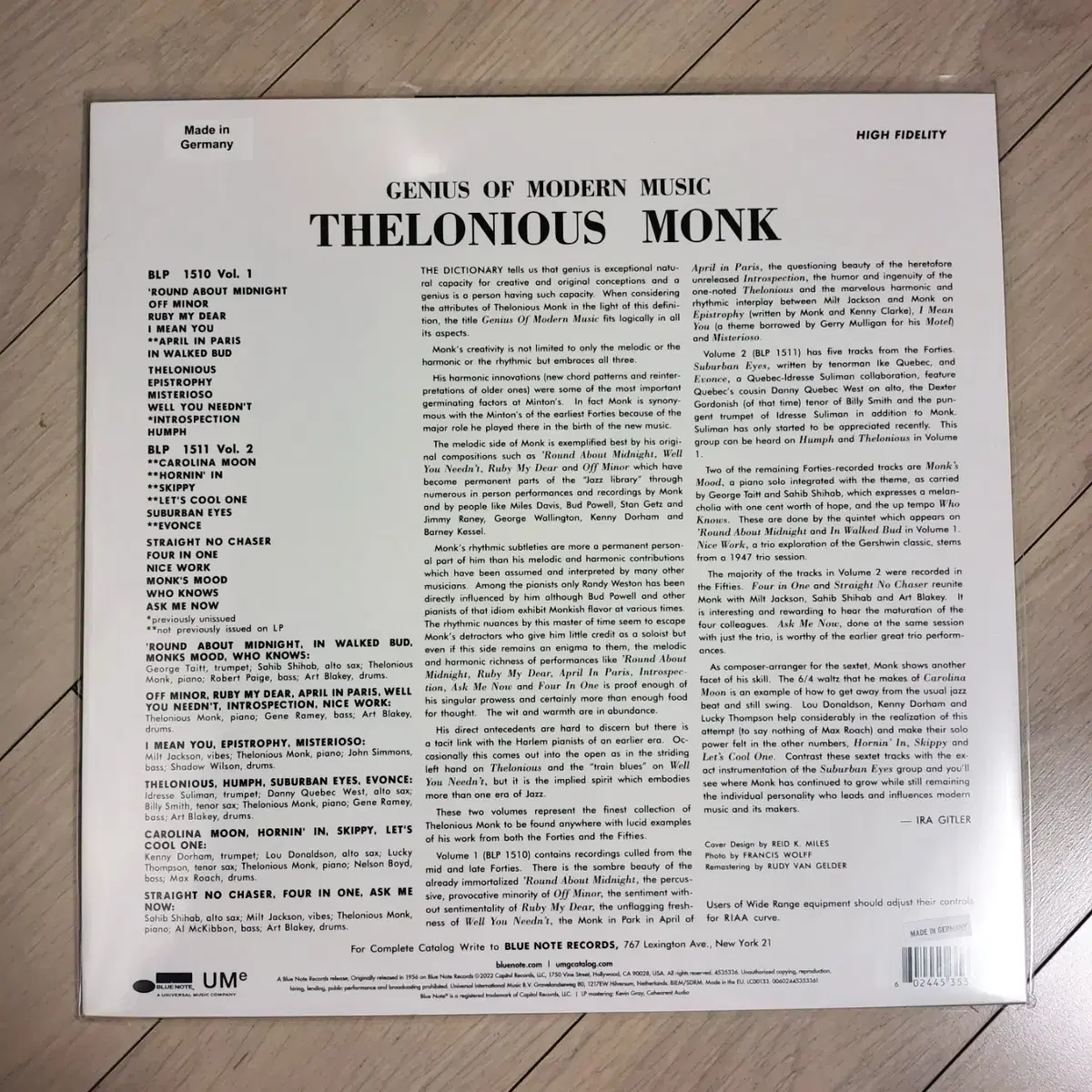 재즈명반 블루노트시리즈 델로니우스 몽크 Thelonious monk LP