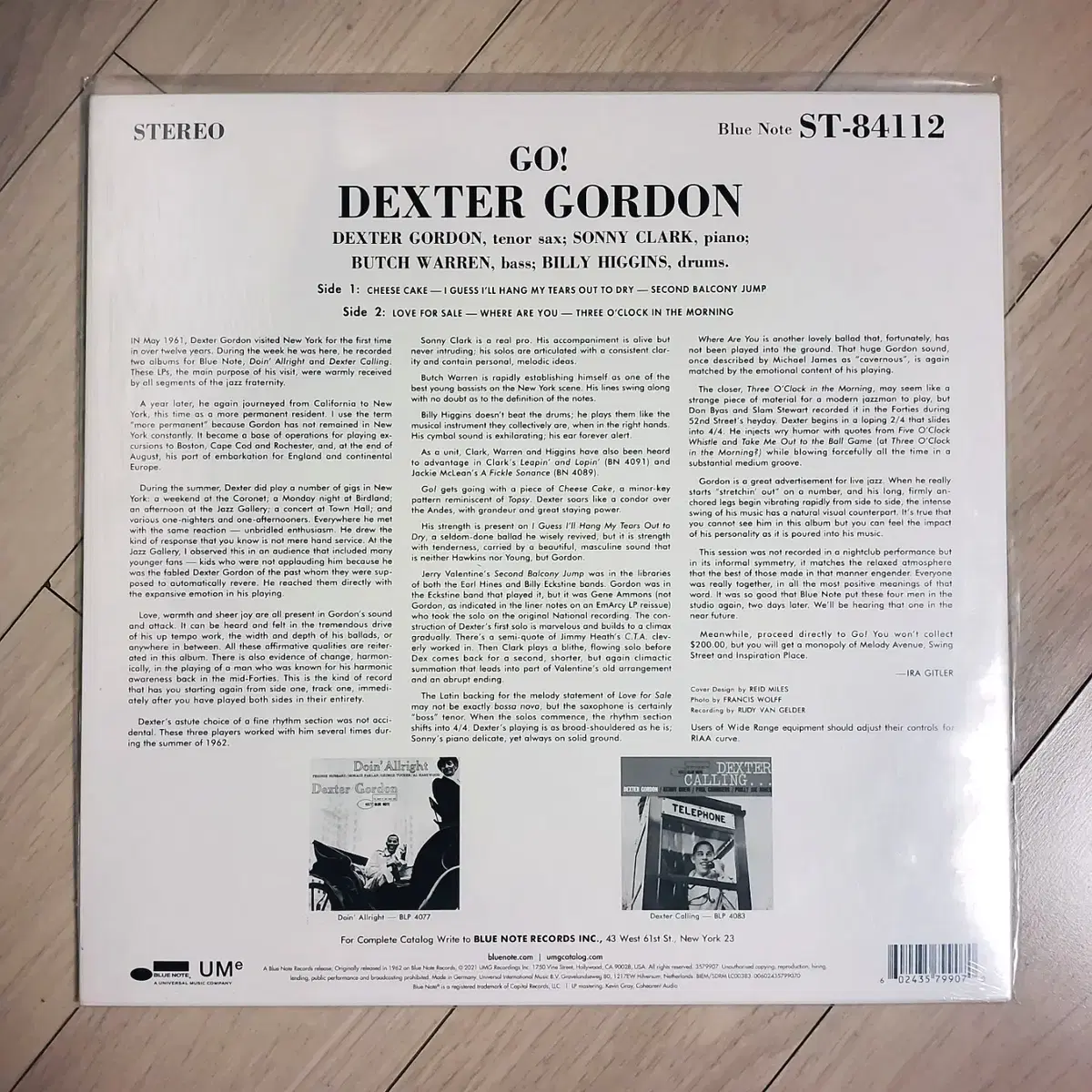 재즈명반 블루노트 클래식시리즈 Dexter Gordon 덱스터 고든 GO