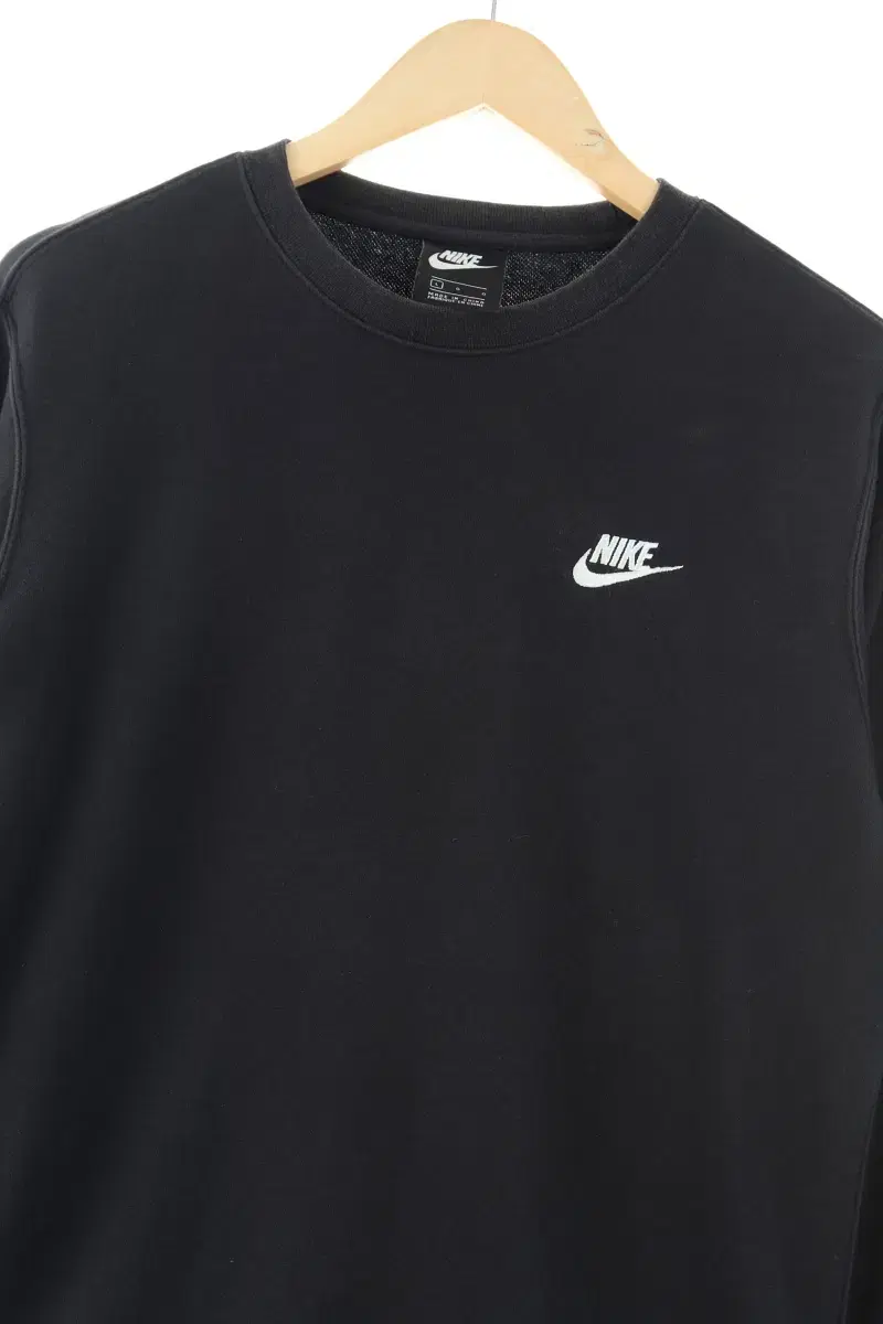 (L) Nike Man to Man T-Shirt Small Damage Black Old School-F42B