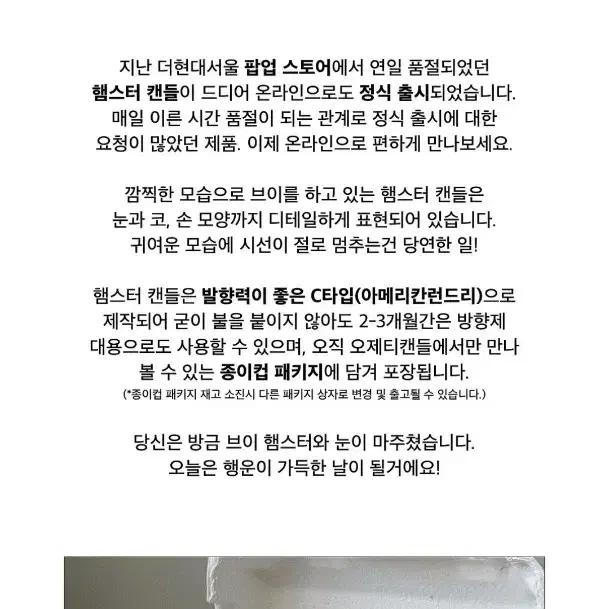 오제티캔들 브이 햄스터