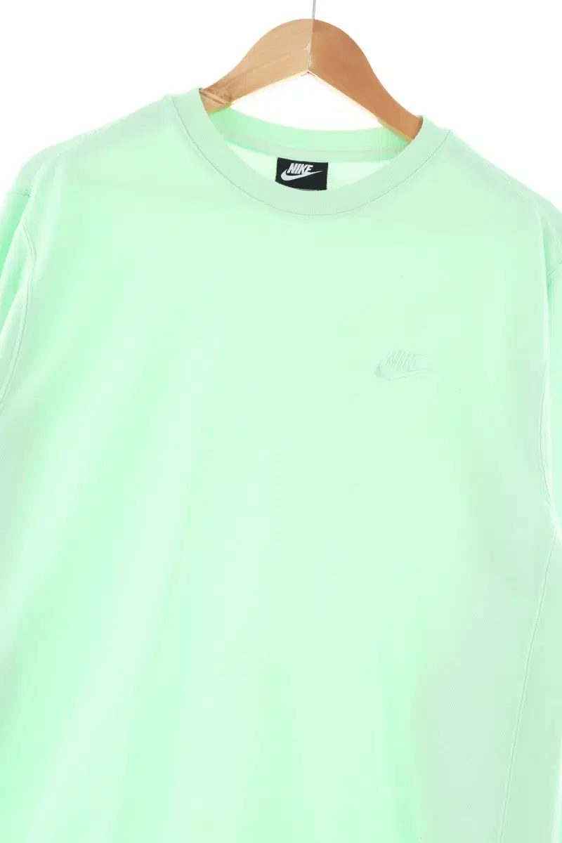 (L) Nike Man to Man T-Shirt Small Stain Light Green Old School - F434