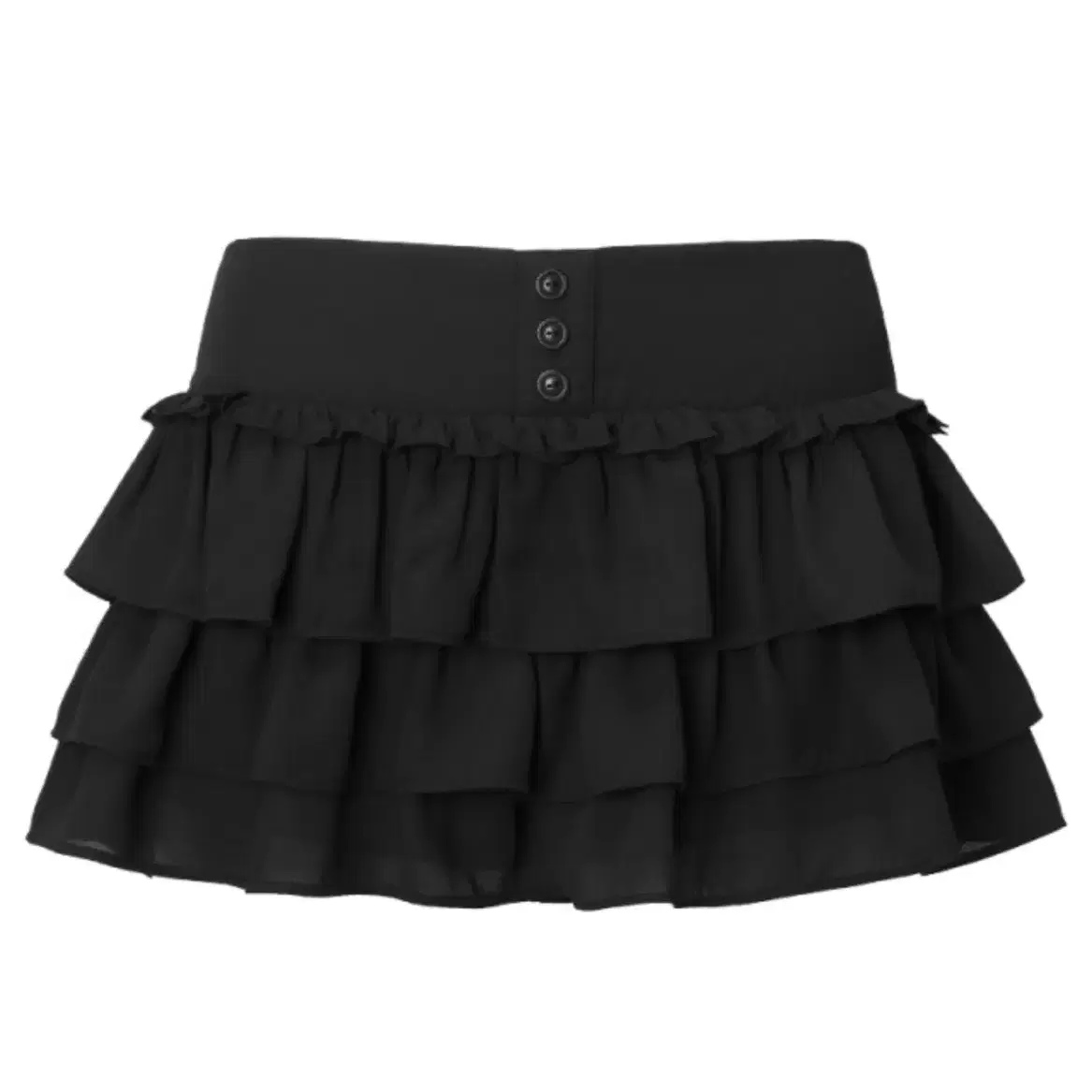 쓰리타임즈 블러쉬 스커트 s 블랙 쉬폰 Blush skirt