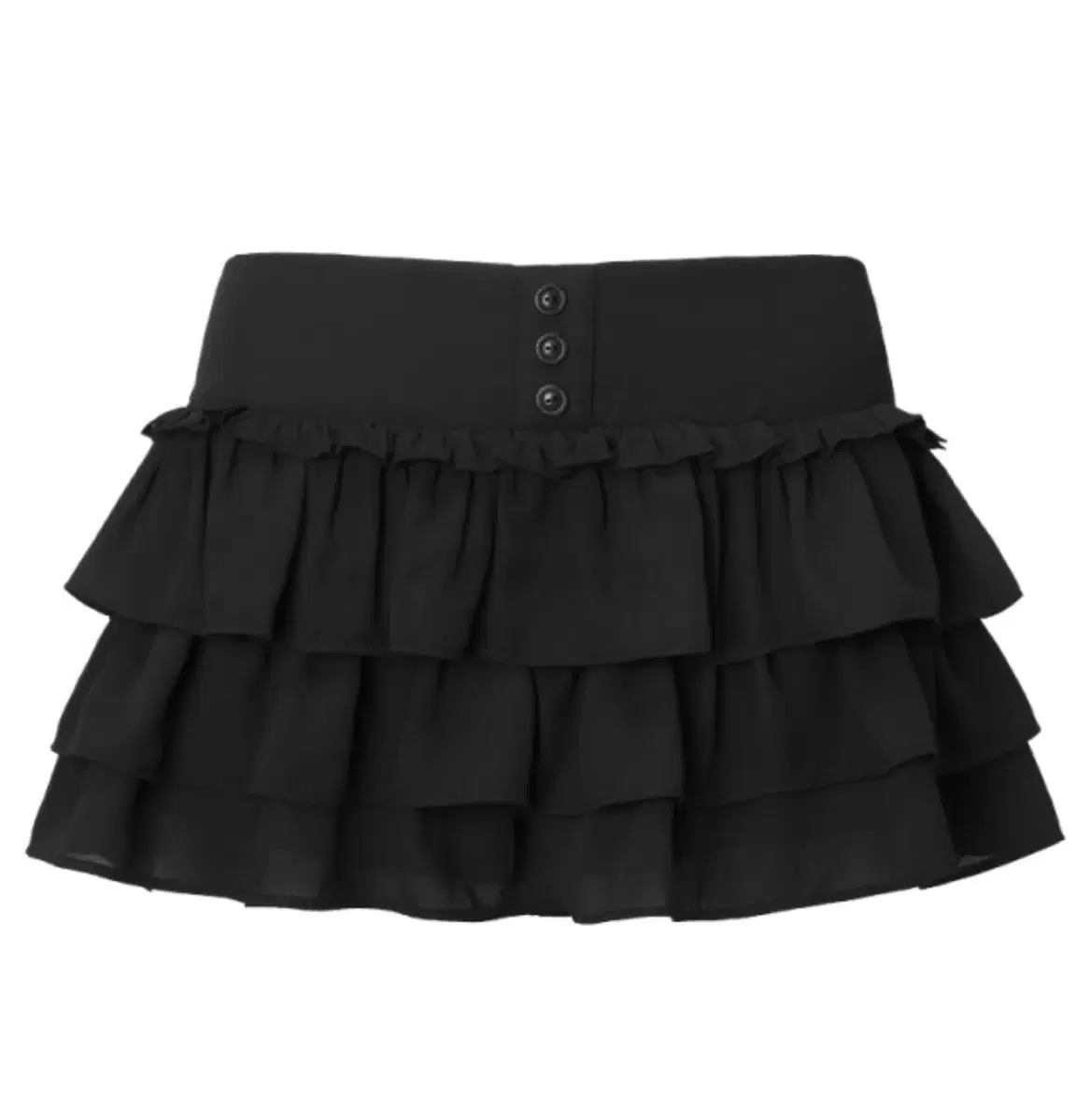 쓰리타임즈 블러쉬 스커트 s 블랙 쉬폰 Blush skirt