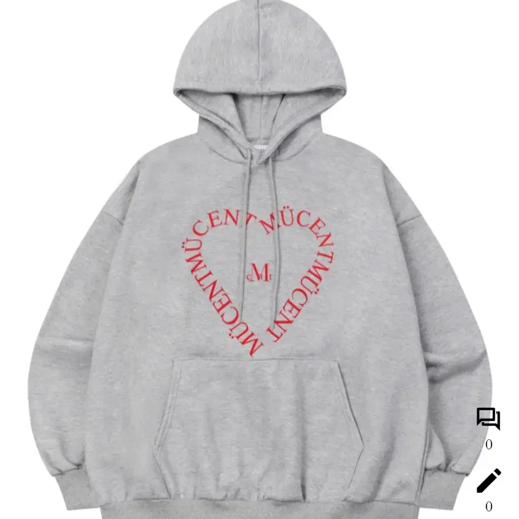 무센트 HEART LETTERING HOOD T  후드티